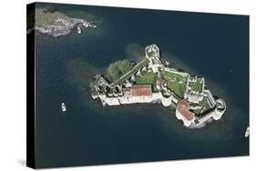 Italy, Piedmont Region, Lake Maggiore, Aerial View of Castle of Cannero Riviera-null-Stretched Canvas