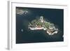 Italy, Piedmont Region, Lake Maggiore, Aerial View of Castle of Cannero Riviera-null-Framed Giclee Print