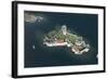 Italy, Piedmont Region, Lake Maggiore, Aerial View of Castle of Cannero Riviera-null-Framed Giclee Print