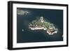 Italy, Piedmont Region, Lake Maggiore, Aerial View of Castle of Cannero Riviera-null-Framed Giclee Print