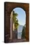 Italy, Pienza, Doorway to Tuscany-Hollice Looney-Stretched Canvas