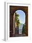 Italy, Pienza, Doorway to Tuscany-Hollice Looney-Framed Photographic Print