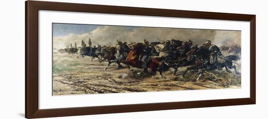 Italy, Pinerolo, Museo Storico Dell'Arma Di Cavalleria, Genoa Cavalry Charge of Custoza, 1866-null-Framed Giclee Print