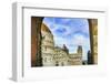 Italy, Pisa. City gate of Piazza del Miracoli with Leaning Tower of Pisa and Pisa Baptistery-William Perry-Framed Photographic Print