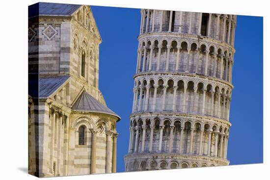 Italy, Pisa. Close-up of Leaning Tower and Pisa Cathedral-Jaynes Gallery-Stretched Canvas