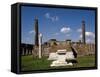 Italy, Pompeii, Temple of Apollo, Marble's Altar, Ionic Column and Two Fluted Corinthian Columns-null-Framed Stretched Canvas