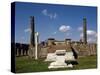 Italy, Pompeii, Temple of Apollo, Marble's Altar, Ionic Column and Two Fluted Corinthian Columns-null-Stretched Canvas