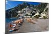 Italy, Positano, Sunbathers at the beach in the Town of Positano.-Terry Eggers-Mounted Photographic Print