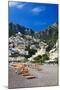 Italy, Positano, Sunbathers at the beach in the Town of Positano.-Terry Eggers-Mounted Photographic Print