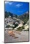 Italy, Positano, Sunbathers at the beach in the Town of Positano.-Terry Eggers-Mounted Photographic Print