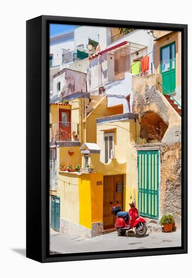 Italy, Procida island - Houses at Village Corricella.-Frank Chmura-Framed Stretched Canvas