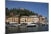 Italy, Province of Genoa, Portofino. Fishing village on the Ligurian Sea, overlooking harbor-Alan Klehr-Mounted Photographic Print