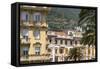 Italy, Province of Genoa, Rapallo. Colorful buildings in resort setting-Alan Klehr-Framed Stretched Canvas