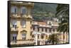 Italy, Province of Genoa, Rapallo. Colorful buildings in resort setting-Alan Klehr-Framed Stretched Canvas