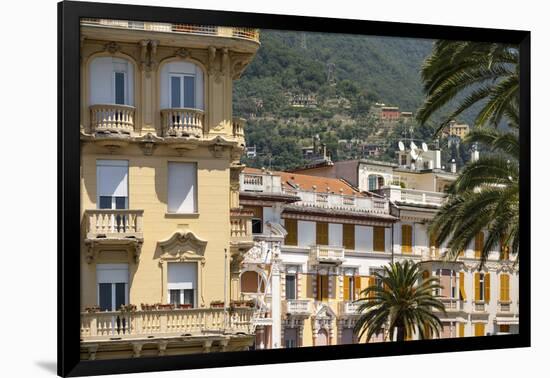 Italy, Province of Genoa, Rapallo. Colorful buildings in resort setting-Alan Klehr-Framed Photographic Print