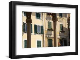 Italy, Province of Genoa, Rapallo. Colorful buildings in resort setting-Alan Klehr-Framed Photographic Print