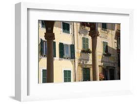 Italy, Province of Genoa, Rapallo. Colorful buildings in resort setting-Alan Klehr-Framed Photographic Print