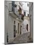 Italy, Puglia, Brindisi, Itria Valley, Ostuni. The narrow alleyways of the old town of Ostuni.-Julie Eggers-Mounted Photographic Print
