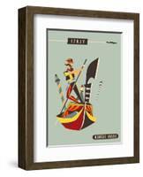 Italy - Qantas and BOAC Airlines - Venice - Gondola-Harry Rogers-Framed Art Print