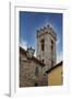 Italy, Radda in Chianti. Bell tower of Saint Niccolo church in Radda in Chianti.-Julie Eggers-Framed Photographic Print