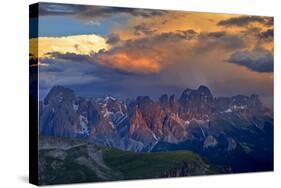 Italy, Region Trentino South Tirol, the Dolomites, Storm Cloud About the Rose Garden Massif, Rose G-Bernd Rommelt-Stretched Canvas