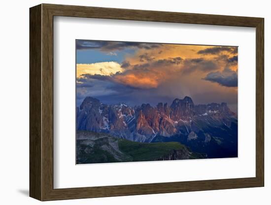 Italy, Region Trentino South Tirol, the Dolomites, Storm Cloud About the Rose Garden Massif, Rose G-Bernd Rommelt-Framed Photographic Print