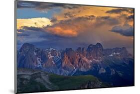 Italy, Region Trentino South Tirol, the Dolomites, Storm Cloud About the Rose Garden Massif, Rose G-Bernd Rommelt-Mounted Photographic Print