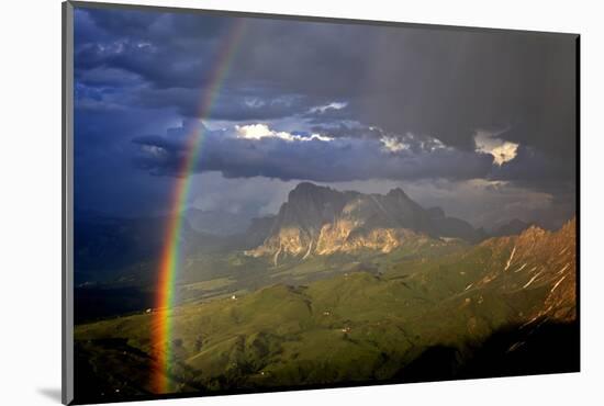 Italy, Region Trentino South Tirol, the Dolomites, Stormy Atmosphere About Seiser Alp, Plattkofel a-Bernd Rommelt-Mounted Photographic Print