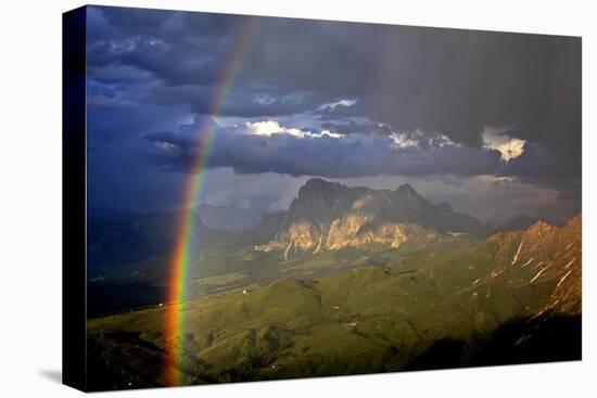 Italy, Region Trentino South Tirol, the Dolomites, Stormy Atmosphere About Seiser Alp, Plattkofel a-Bernd Rommelt-Stretched Canvas