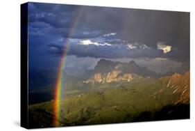 Italy, Region Trentino South Tirol, the Dolomites, Stormy Atmosphere About Seiser Alp, Plattkofel a-Bernd Rommelt-Stretched Canvas