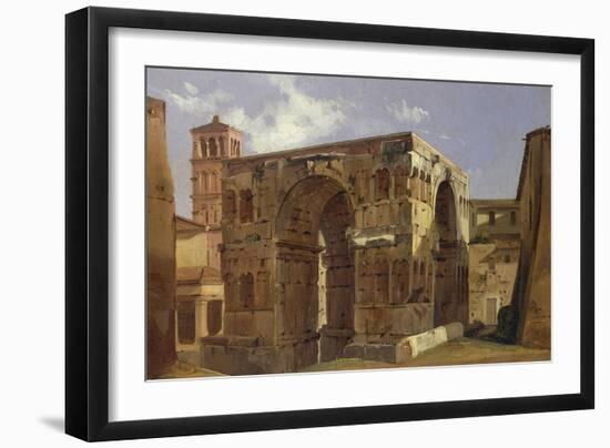 Italy, Rome, Arch of Janus at Foot of Via Velabro-Ippolito Caffi-Framed Giclee Print