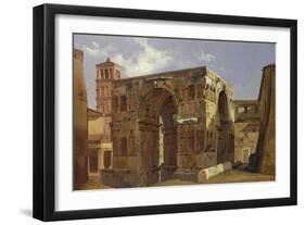 Italy, Rome, Arch of Janus at Foot of Via Velabro-Ippolito Caffi-Framed Giclee Print