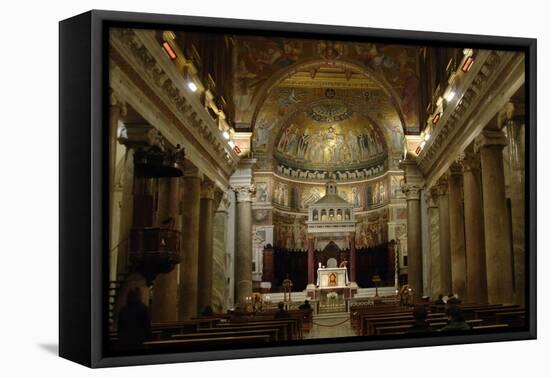 Italy. Rome. Basilica of Our Lady in Trastevere. Interior-null-Framed Stretched Canvas