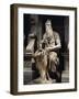 Italy, Rome, Basilica of St. Peter, Moses, Detail from Tomb of Julius II, Circa 1515-null-Framed Giclee Print