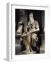 Italy, Rome, Basilica of St. Peter, Moses, Detail from Tomb of Julius II, Circa 1515-null-Framed Giclee Print