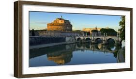 Italy, Rome, Castel Sant'Angelo Reflecting in the Tiber River-Michele Molinari-Framed Photographic Print