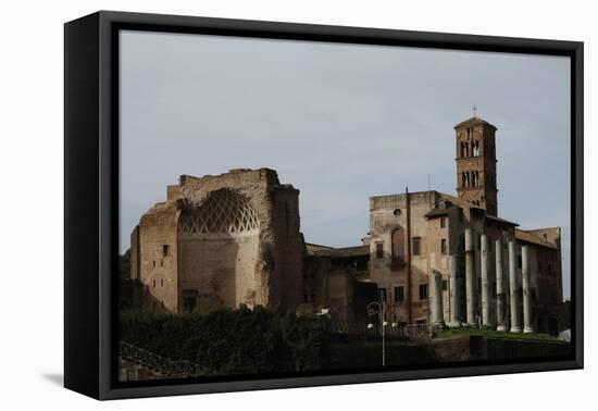 Italy. Rome. Church of St Frances of Rome (Santa Francesca Romana) and the Temple of Venus and…-null-Framed Stretched Canvas