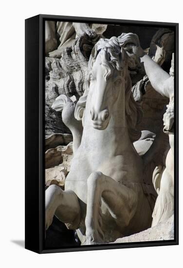 Italy. Rome. Fontana Di Trevi. 18th Century. Sea Horse-null-Framed Stretched Canvas