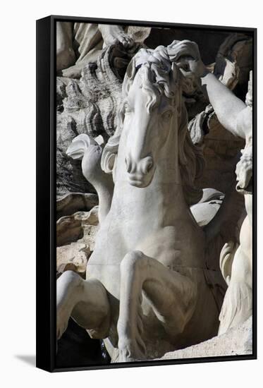 Italy. Rome. Fontana Di Trevi. 18th Century. Sea Horse-null-Framed Stretched Canvas