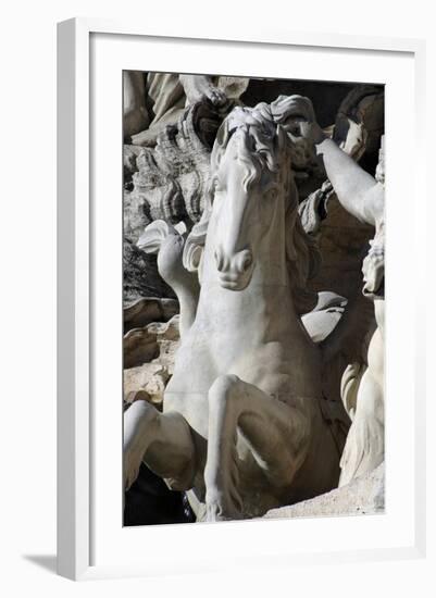 Italy. Rome. Fontana Di Trevi. 18th Century. Sea Horse-null-Framed Giclee Print