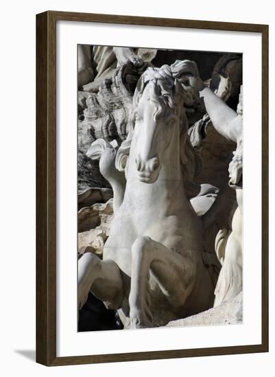 Italy. Rome. Fontana Di Trevi. 18th Century. Sea Horse-null-Framed Giclee Print