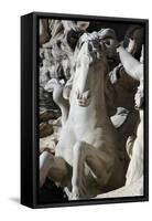 Italy. Rome. Fontana Di Trevi. 18th Century. Sea Horse-null-Framed Stretched Canvas