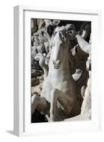 Italy. Rome. Fontana Di Trevi. 18th Century. Sea Horse-null-Framed Giclee Print