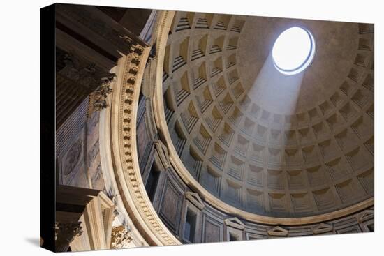 Italy, Rome, Pantheon interior with shaft of light.-Merrill Images-Stretched Canvas