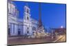 Italy, Rome, Piazza Navona and Sant'Agnese in Agone Church at Dawn-Rob Tilley-Mounted Photographic Print