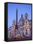 Italy, Rome, Piazza Navona, Fountain of the Four Rivers and Sant' Agnese in Agone Church-Steve Vidler-Framed Stretched Canvas