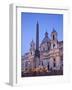 Italy, Rome, Piazza Navona, Fountain of the Four Rivers and Sant' Agnese in Agone Church-Steve Vidler-Framed Photographic Print