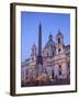 Italy, Rome, Piazza Navona, Fountain of the Four Rivers and Sant' Agnese in Agone Church-Steve Vidler-Framed Photographic Print