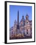 Italy, Rome, Piazza Navona, Fountain of the Four Rivers and Sant' Agnese in Agone Church-Steve Vidler-Framed Photographic Print