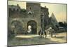 Italy, Rome, Porta San Paolo (St. Paul's Gate) and Pyramid of Caius Cestius-Ettore Roesler Franz-Mounted Giclee Print